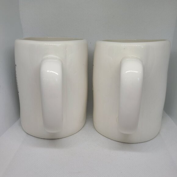 Rae Dunn Artisan Collection HER & HIS Mug Set White Black by Magenta 189 - Picture 2 of 9